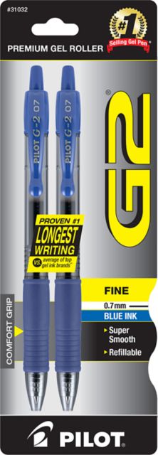 GEL PEN G2 2PK BLU