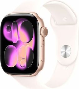Apple Watch Series 11 GPS 46mm Rose Gold Aluminum Case with Light Blush Sport Band - S/M